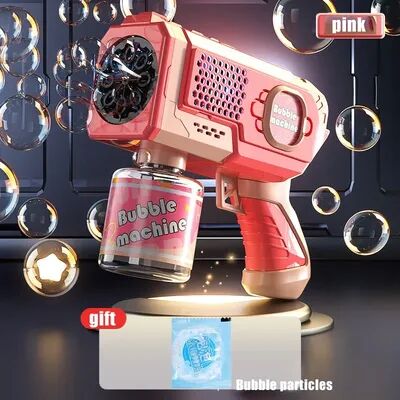 Modern Mode Marketplace Kids Automatic Bubble Gun Light Up Bubble Machine Toy pink