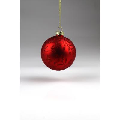 Weihnachtsbaumkugel AM DESIGN "aus Glas, Ø: 8 cm", rot, Ø:8cm, Glas, Weihnachtsbaumkugeln, 6er Set