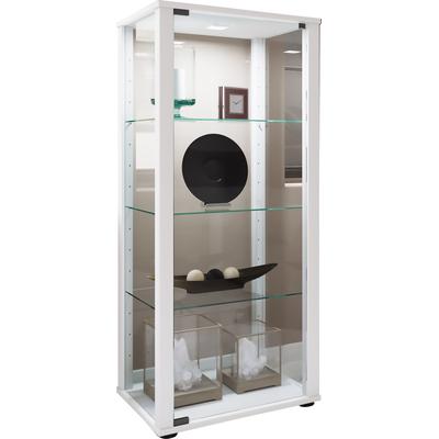 Standvitrine VCM "Holz Glas Stand Vitrine Sammelvitrine Kavisa M", weiß, B:50cm T:38cm, Obermaterial: 100% Holz Wood., Schränke, Standvitrine