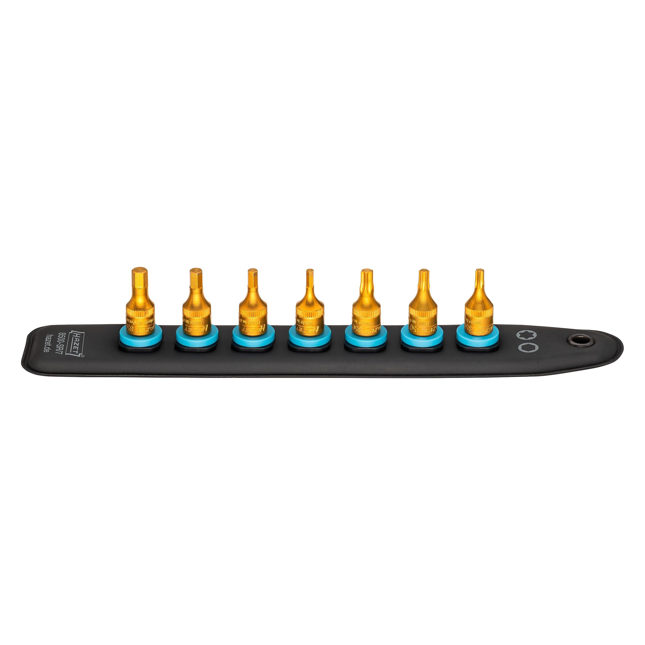 Hazet SmartRail mit 7 Steckplätzen 8500-SR/7 Vierkant6,3 mm (1/4 Zoll) Innen TORX Profil, Inne... (8500-SR/7)