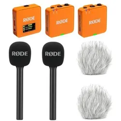 RØDE Mikrofon-Funksystem Wireless GO Gen 3 Orange Interview Set 2, Mikrofon