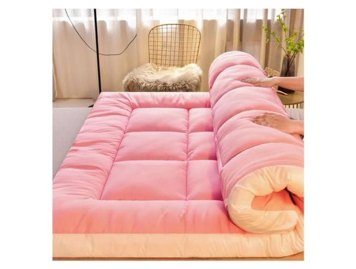 Meiiron Faltbare Tatami-Pad-Matratze, japanische Faltbare Futon-Matratze for Erwachsene, aufrollbare Gästebett-Bodenmatratze, rutschfeste Bodenmatratze in voller Größe mit Steppung(Pink,120x200cm)