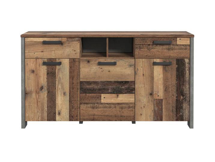 Sideboard mit 2 Schubladen Old Wood Vintage - Betonoptik 156 cm - CLIF