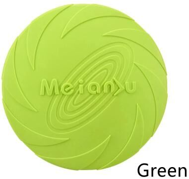 Inspired Living Durable Dog Flying Disc Silicone Dog Toy For Fetch And Training green m