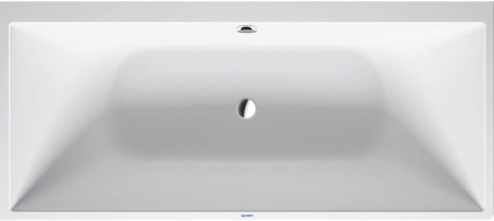 Duravit DuraSquare Rechteck-Badewanne 700427000000000 180 x 80 x 46 cm, Einbauversion links, 2 Rückenschrägen, weiß