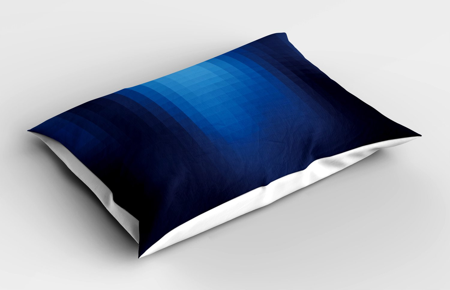 ABAKUHAUS Kussensloop Marineblauw met Mozaïek Pixel Patroon in Blauw Ombré, 90 x 50 cm, Turquoise en Lichtblauw