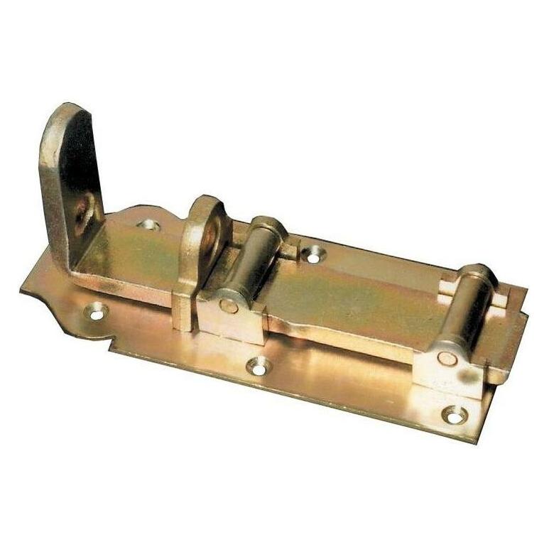 GAH Stalltür-Rollen-Schlossriegel Länge 200 mm Breite 80 mm Stahl galvanisch gelb verzinkt (1 Stk.) (118815)
