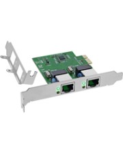 InLine Dual Gigabit Netzwerkkarte 2x RJ45 1Gb/s PCIe x1 inkl. LP Slotblech Dual-Gigabit-Ethernet: Zwei RJ45-Anschlüsse mit je 10/100/1000 Mb/s ermöglichen parallele Verbindungen für maximale Flexibilität Hohe Systemkompatibilität: x1-Schnittstelle und mit (51128K)
