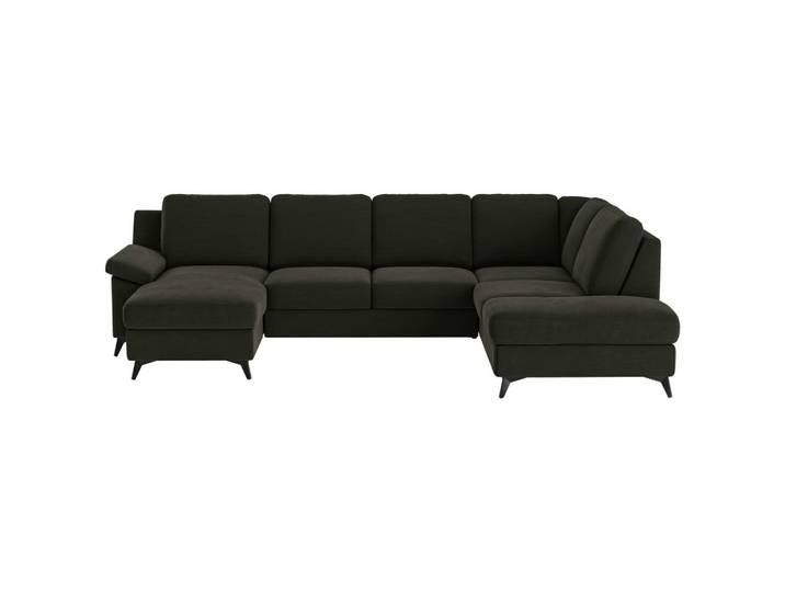 Cotta Wohnlandschaft, Dunkelgrün, Metall, 6-Sitzer, U-Form, 309x204 cm, Made in EU, Stoffauswahl, Rücken echt, Wohnzimmer, Sofas & Couches, Wohnlandschaften, Wohnlandschaft U-Form
