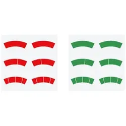 Aufkleber-Set, rote und grüne Kreisbögen, Ø-100, für Manometer  (AS100)