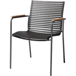 Stapelstuhl Mood Classic Anthrazit/Teakholz