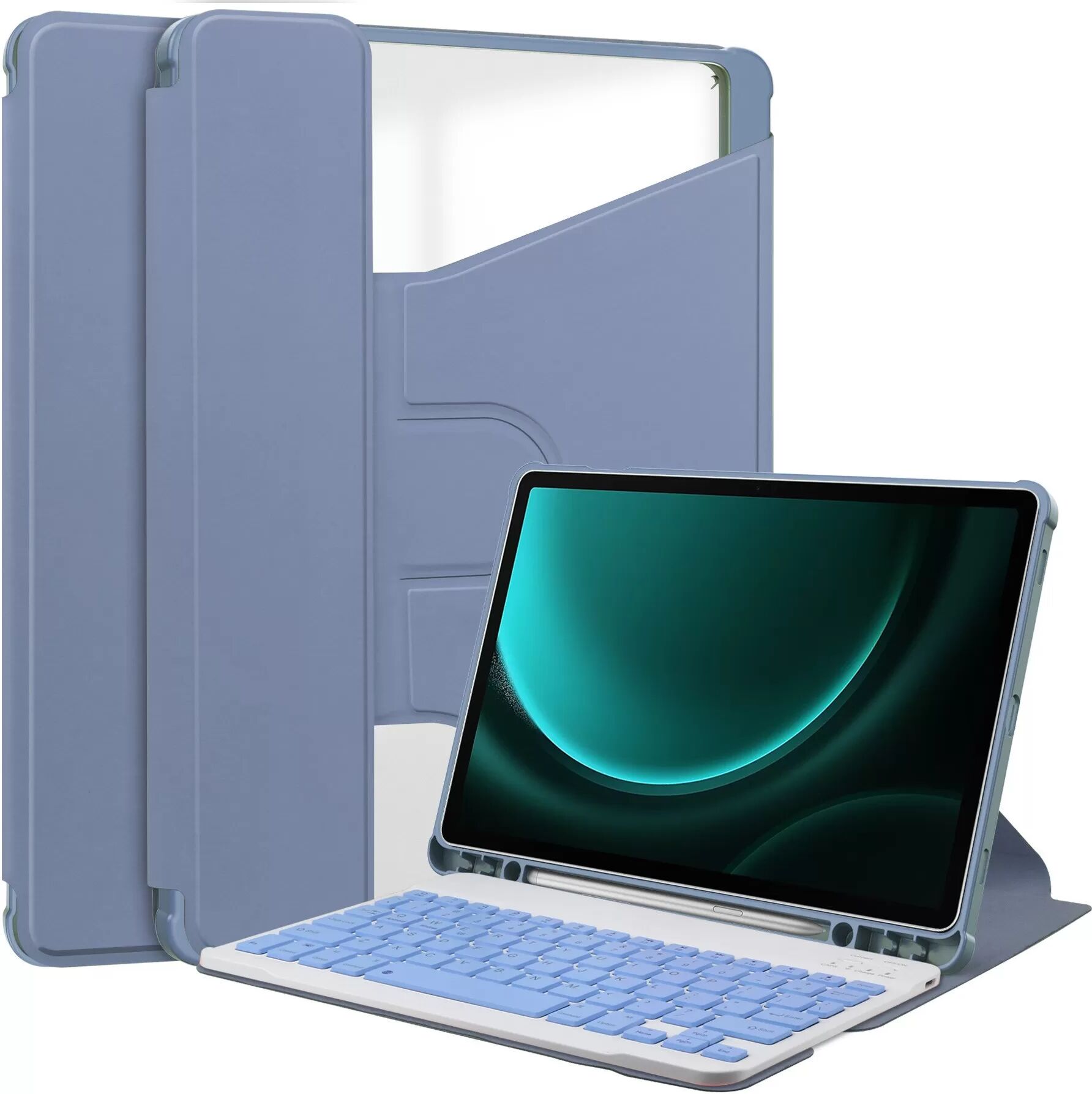 INF 360° Drehbarer Ständer Bluetooth Tastatur Hülle kompatibel mit Xiaomi Pad 7 / 7 Pro 11,2 Zoll (mit Stifthalter) - Lavendel