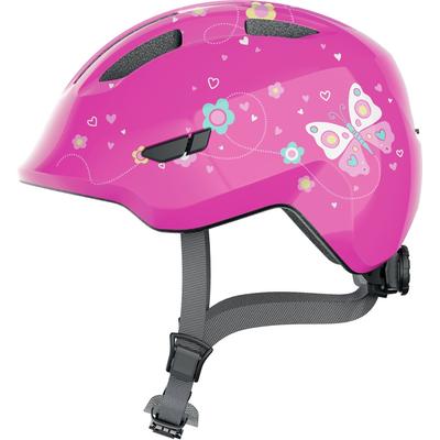 Kinderfahrradhelm ABUS "SMILEY 3.0" Gr. S, rosa (pink butterfly), Helme, Kinder, S Kopfumfang: 45cm - 50cm