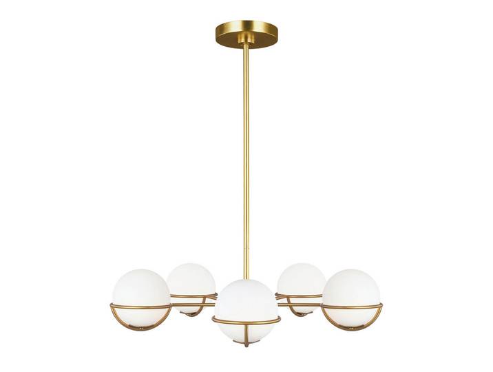 Elstead Lighting Kronleuchter Apollo, Messingfarben, Metall, Glas, 61.1 cm, RoHS, Lampen & Leuchten, Innenbeleuchtung, Hängeleuchten, Kronleuchter