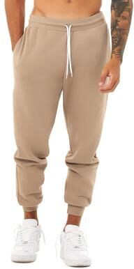 Bella + Canvas 3727 Sponge Fleece Joggers Pant in Tan size XS   Polyester Blend B3727, BC3727