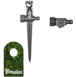 Rotor Kreisregner 360° Rasensprinkel mit Erdspieß Rotorregner WHITE LINE Bradas WL-3341