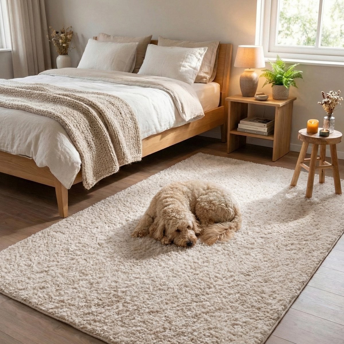 NATURL. Bobby Fluffy vloerkleed - Creme - 160 x 230 cm