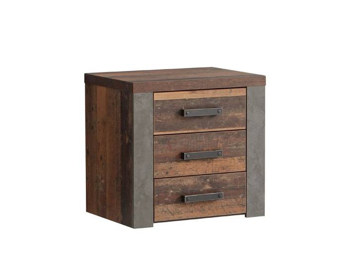 Newroom Kommode Old Wood Vintage und Betonoptik 57 cm, Kommode Old Wood Vintage und Betonoptik Modern Industrial Sideboard
