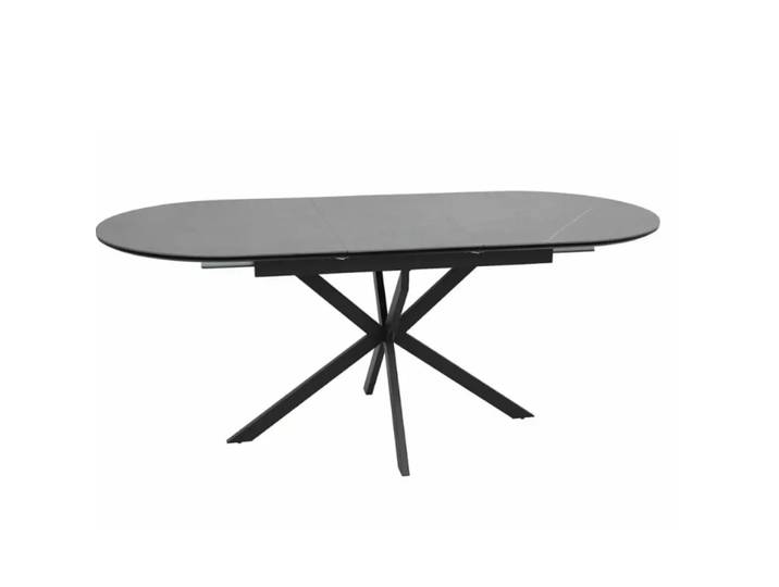 Table extensible ovale gris mat 8 personnes 180x80x75cm