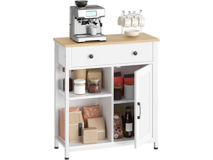 HOOBRO Armoire de Cuisine 1 Tiroir Buffet de Service 1 Étagère Réglable Commode Meuble de Rangement Buffet de Café