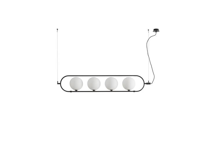 Suspension Abbacus 4, noir, à 4 lampes - Aromas del Campo - Salon / séjour - Moderne - Métal - Multi-ampoules