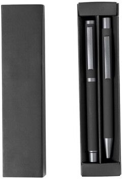 Set Stylos Publicitaires Personnalisés Bostit aluminium noir