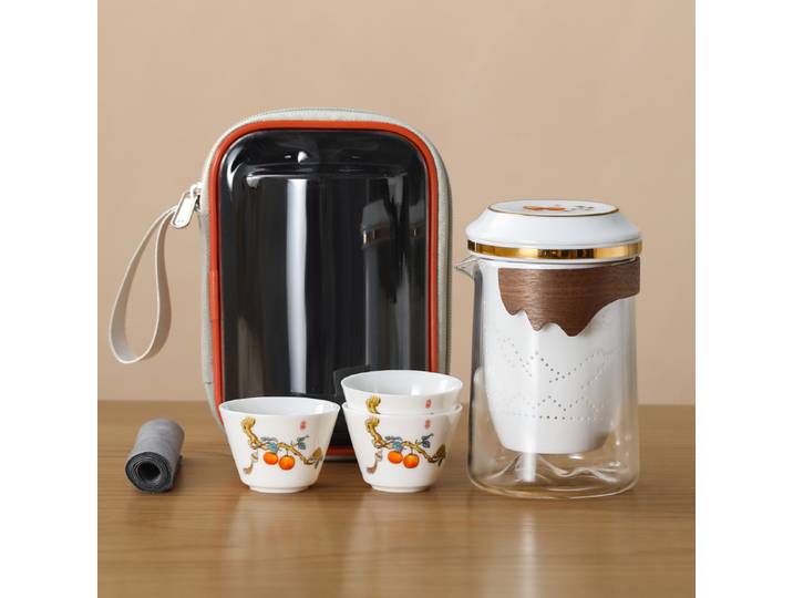 Service à thé de voyage Portable pour une personne, buveur simple, une Pot, Six tasses, service à thé rapide, étui de transport en plein air