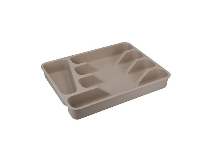 KC Blue Natural Elements Bestekbak van Bamboevezel, 5 Vakken, 33 x 25,5 x 5 centimeter - Grijs