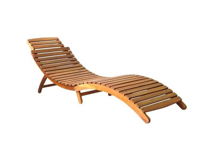 Chaise Longue de Jardin - OVONNI - Pliante - Bois massif - Marron