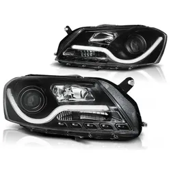 LED Tagfahrlicht Design Scheinwerfer passend für VW Passat B7 10-14 schwarz