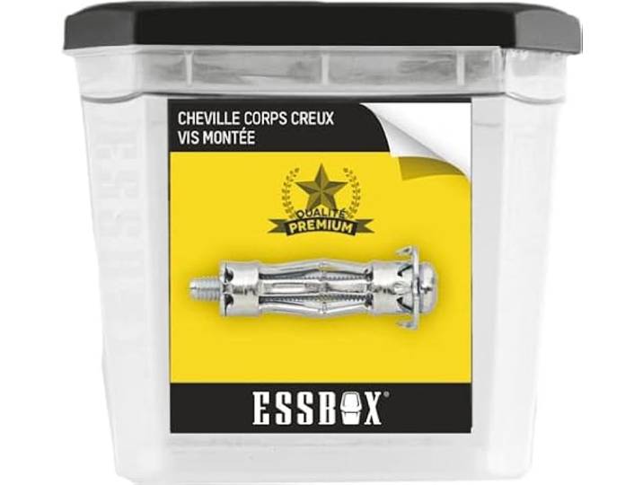 Cheville ESSBOX SCELL-IT corps creux - Spyder plus - Ø6 mm x 50 mm - Boite de 50 - EX-91108106050