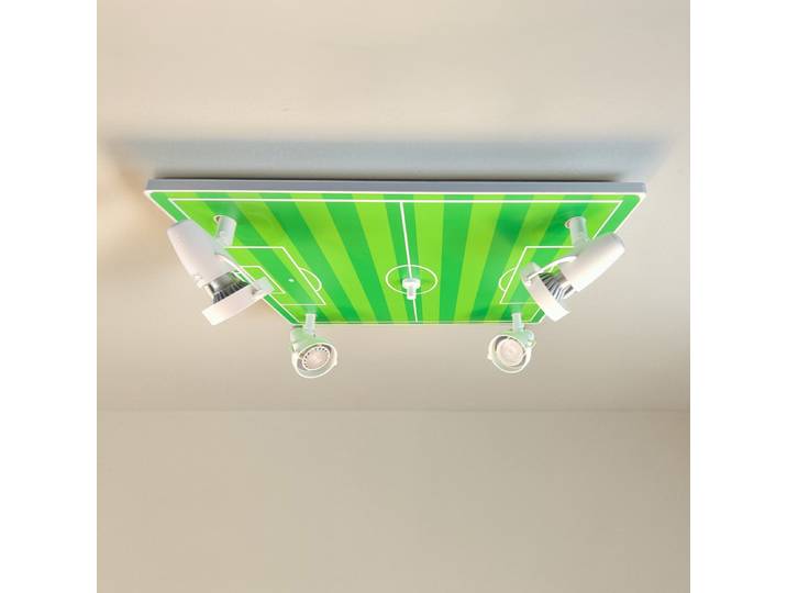 Kinderzimmerleuchte Fußballfeld Grün Kunststoffart: Polycarbonat Material: Holzwerkstoff, Kunststoff Oberfläche Holz: Lackiert 35 x 15 x 35cm