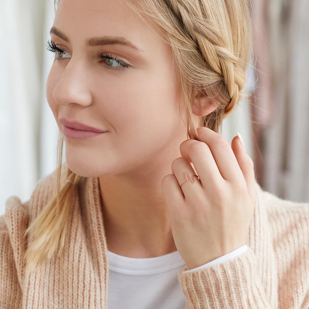 lanii Ring gezackt 925er Silber rosévergoldet