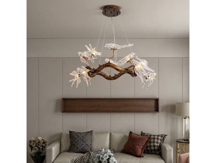 Lustres en verre de luxe en forme d'oiseaux pour salon, luminaires suspendus design en forme d'hirondelle pour salle à manger, décoration intérieure