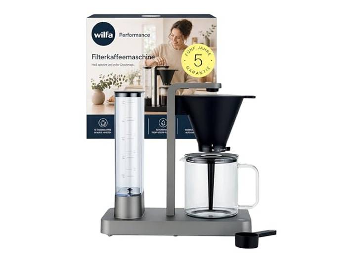 Wilfa PERFORMANCE Filterkaffeemaschine in Titanium I 1800W Power & 10 Tassen in 5 Minuten I ECBC-zertifizierte Kaffeemaschine mit 92–96 °C Brühtemperatur, Frischwasser-Technologie & Flow Control