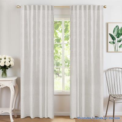Awesome Home 100% Linen Room Darkening Back Tab Single Panel