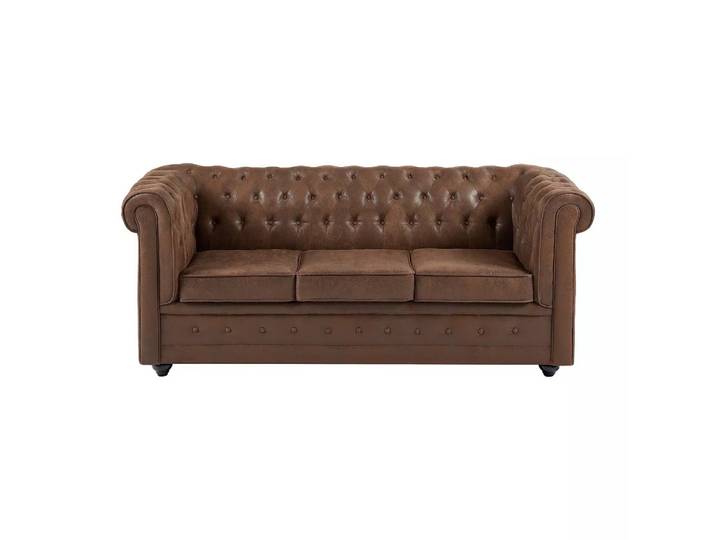 Vente-unique - Schlafsofa 3 Personen CHESTERFIELD, One Size, Braun