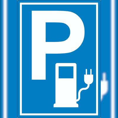 HB-Druck Parkplatz Stromtankstelle Aufkleber Elektrofahrzeug A7 (74x105mm)