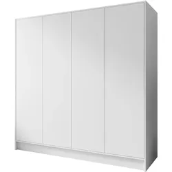 DREHTÜRENSCHRANK Gava mit vier, glatten Türen, Weiß