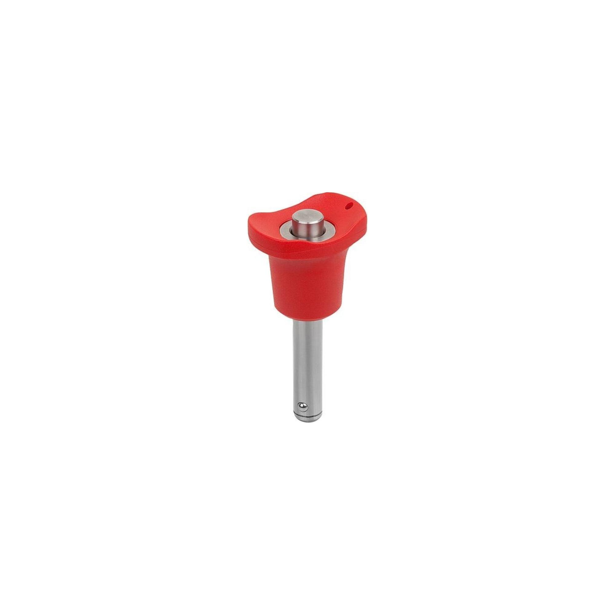 KIPP Kugelsperrbolzen mit Pilzgriff D1=12 L=25 Edelstahl 1.4542 (K0792.01844612025)
