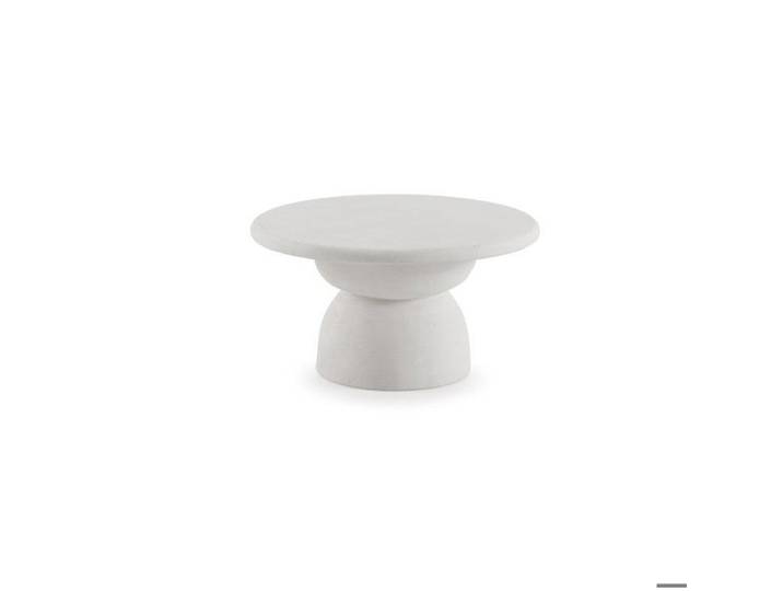 Table basse 70 diametre en polyrésine ciment blanc