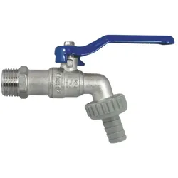 AquaCraft Kugelauslaufventil 3/4 Zoll AG 1001000129 Hebelgriff blau, Metallhülle, messing