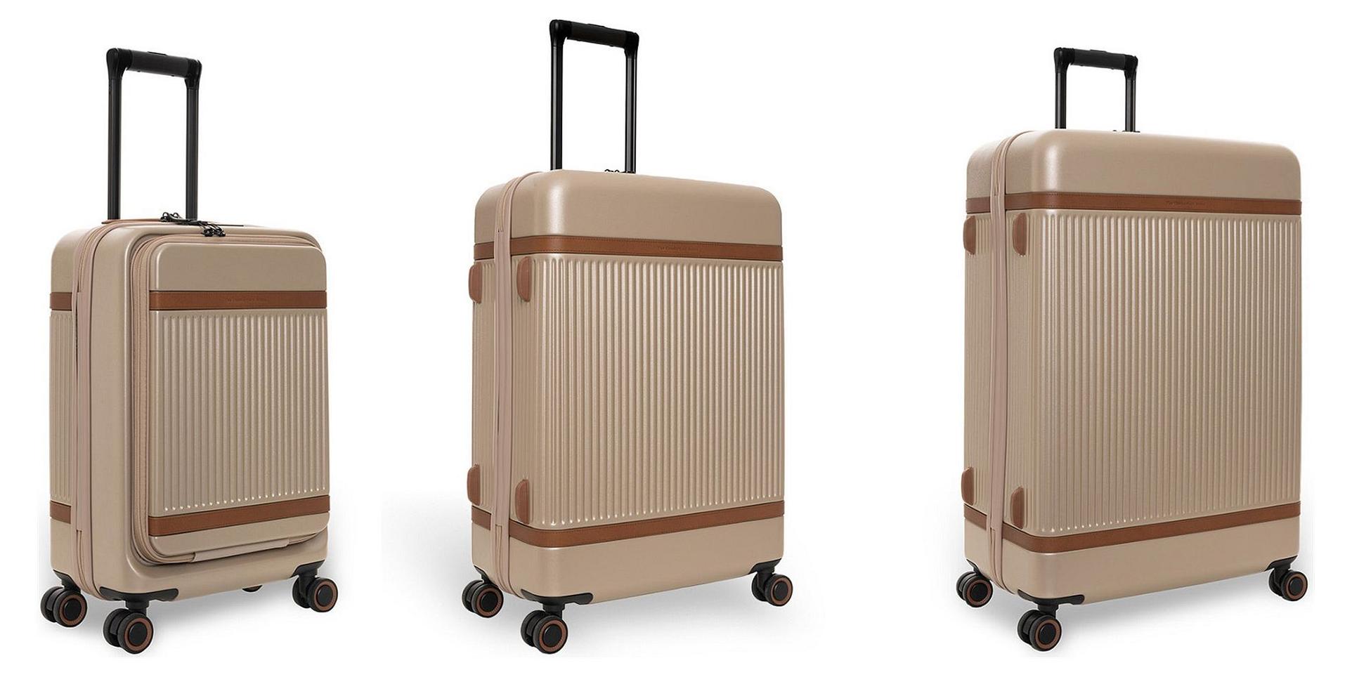 The Chesterfield Brand mit Laptopfach Zuna Trolley-Set S+ / M / L Champagne taupe 55cm