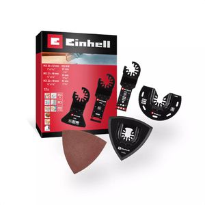 Einhell Multifunktionswerkzeug-Zubehör Universal-Multitool-Set, Open Back, für Holz, Metall, Kunststoff, Fliesen, 17-teilig