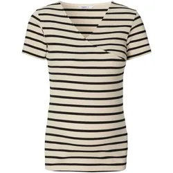 Noppies Umstands- und Still-T-Shirt Sanson Rippqualität Ringel, natur | schwarz, M