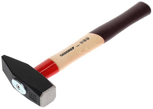 Schlosserhammer Rotband-Plus 1500g Stiel-L.380mm Hickory m.Stahlschutzhülse