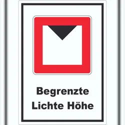 HB-Druck Begrenzte lichte Höhe über Wasserspiegel Aufkleber mit Symbol und Text A2 (420x594mm)