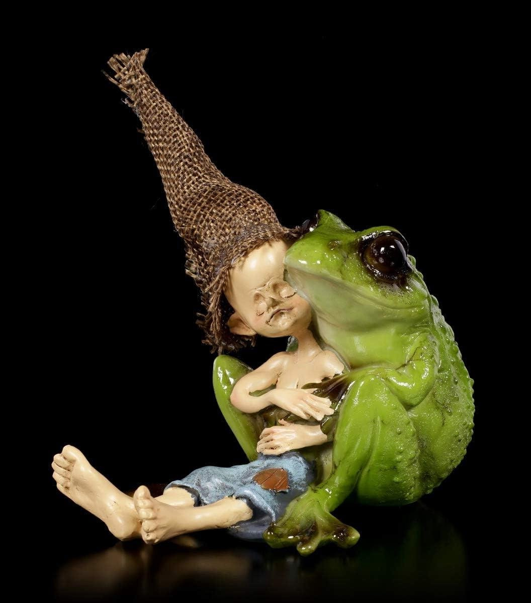 Handbeschilderd Pixie Kobold Figuur - Groen Dwerg Kabouter Beeldje - Hoogte: 13 cm