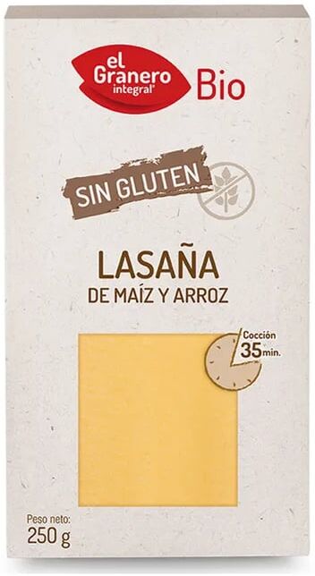 El Granero Integral Placas Lasanha de Milho e Arroz Sem Glúten Bio 250g
