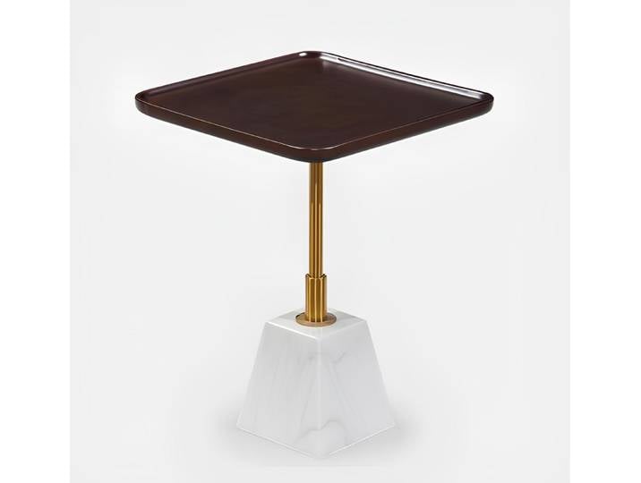 Xlmoebel Beistelltisch Luxuriöser Metalltisch in Weiß-Braun mit elegantem Design (1-St., Beistelltisch), Hergestellt in Europa